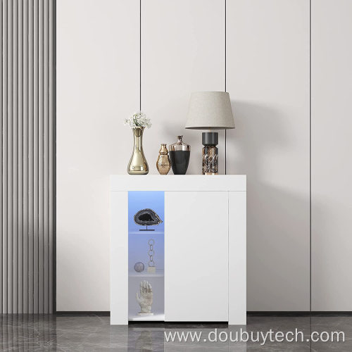 Glossy LED Buffet Cabinet Single Door Sideboard